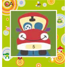 Tapestry Kit with printed canvas 15x15 Red Car CDA2016K