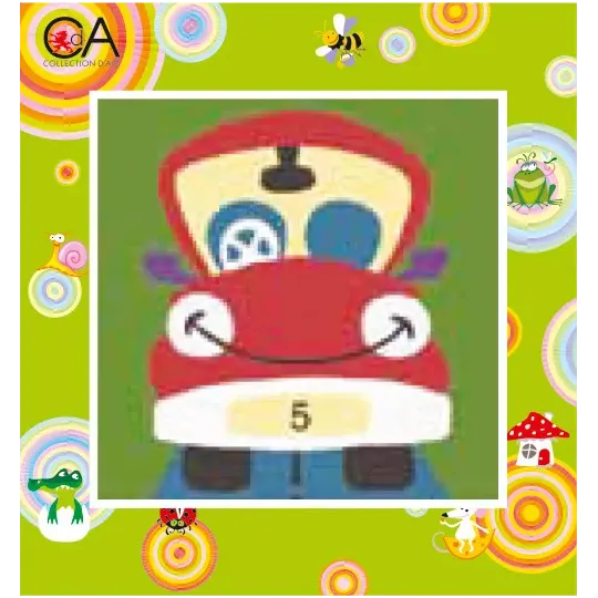 Kit de tapisserie avec toile imprimée 15x15 Red Car CDA2016K