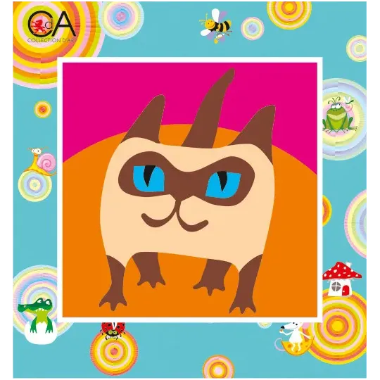 Tapestry Kit with printed canvas 15x15 Cat CDA2015K