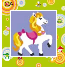 Gobelin-Set mit bedruckter Leinwand 15x15 Hübsches Pony CDA2013K