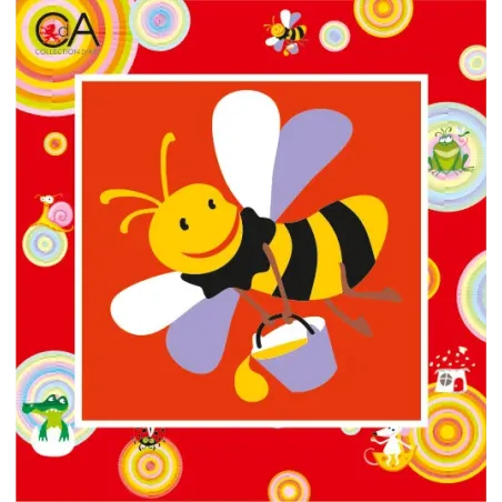 Gobeleno rinkinys su spausdintu drobė 15x15 Bitė su medumi CDA2011K