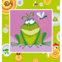 Kit de tapisserie avec toile imprimée 15x15 Grenouille et Libellule CDA2010K