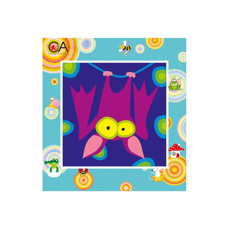 Kit de tapisserie avec toile imprimée 15x15 Purple Bat CDA2012K