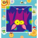 Tapestry Kit with printed canvas 15x15 Purple Bat CDA2012K