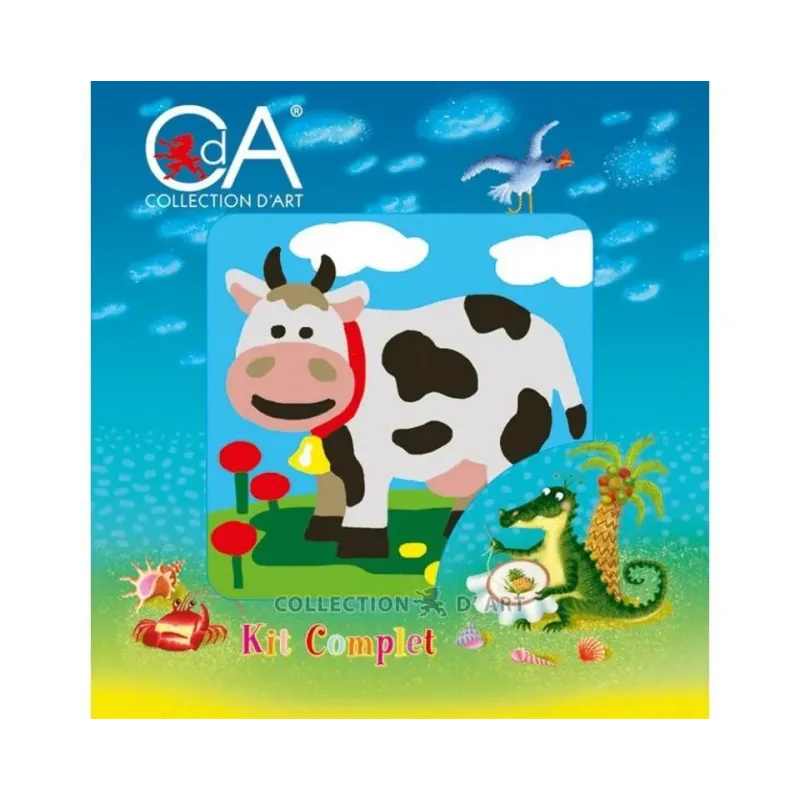 Tapestry Kit with printed canvas 10x10 Cow CDA1060K