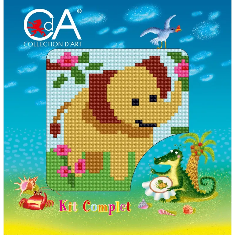 Tenture Kit avec toile imprimée 10x10 Éléphant CDA1059K