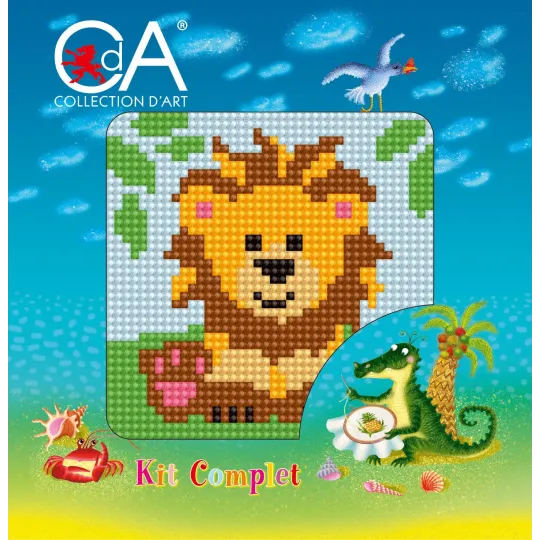 Tapestry Kit with printed canvas 10x10 Lionet CDA1058K