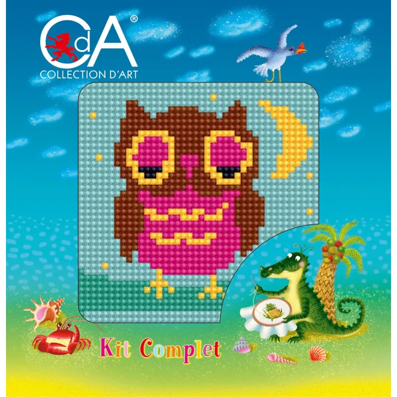 Tapestry Kit with printed canvas 10x10 Owlet CDA1056K