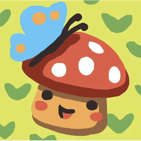 Kit de tapisserie avec toile imprimée 10x10 Champignon CDA1054K