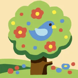 Tapestry Kit with printed canvas 10x10 Tree with Bird CDA1052K