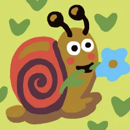 Tapestry Kit with printed canvas 10x10 Snail with flower CDA1051K