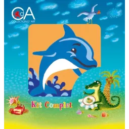 Tapestry Kit with printed canvas 10x10 Dolphin CDA1020K