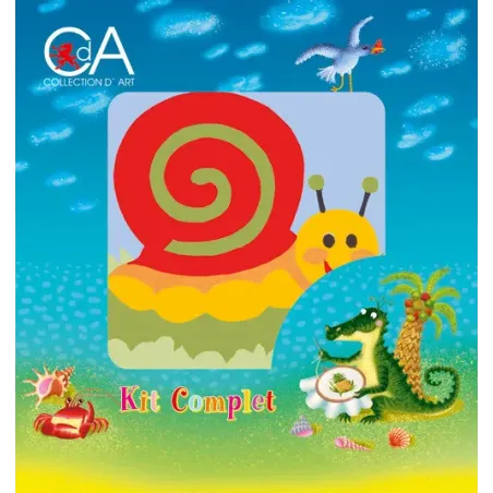 Tapestry Kit with printed canvas 10x10 Snail CDA1022K