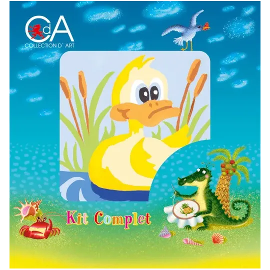 Kit de tapisserie avec toile imprimée 10x10 Canard CDA1021K