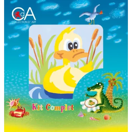 Kit de tapisserie avec toile imprimée 10x10 Canard CDA1021K