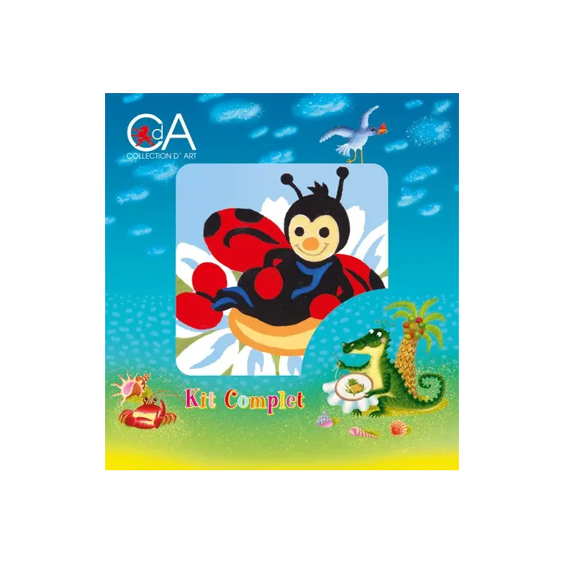 Tapestry Kit with printed canvas 10x10 Ladybird CDA1017K