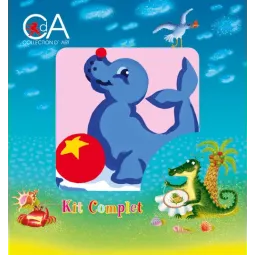 Tapestry Kit with printed canvas 10x10 Performing Seal CDA1018K
