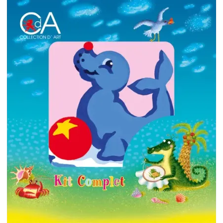 Gobeleno rinkinys su spausdintu drobės 10x10 Performing Seal CDA1018K