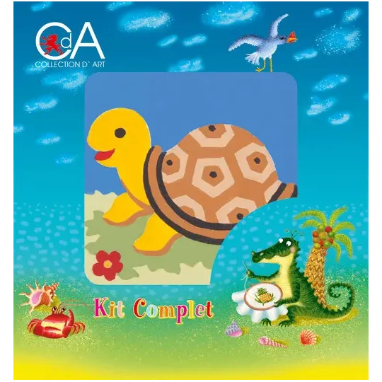 Tapestry Kit with printed canvas 10x10 Tortoise CDA1016K