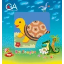 Gobelin-Set mit bedruckter Leinwand 10x10 Schildkröte CDA1016K