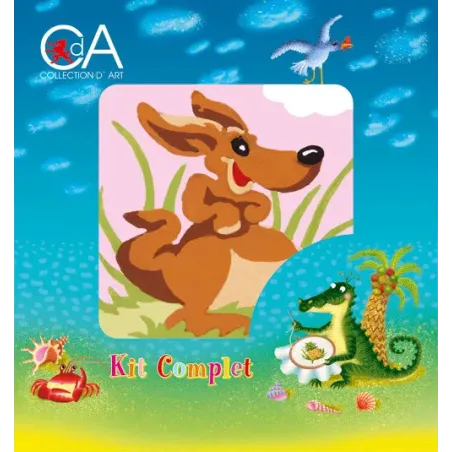Tapestry Kit with printed canvas 10x10 Kangaroo CDA1015K