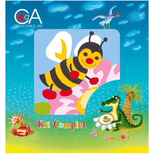 Gobelin-Set mit bedruckter Leinwand 10x10 Honey Bee CDA1014K