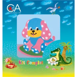 Gobelin-Set mit bedruckter Leinwand 10x10 Spielzeughund CDA1010K