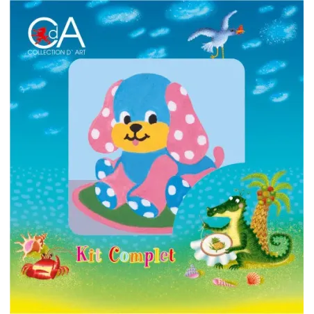 Gobelin-Set mit bedruckter Leinwand 10x10 Spielzeughund CDA1010K
