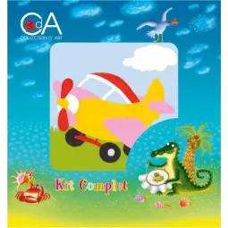 Gobelin-Set mit bedruckter Leinwand 10x10 Flugzeug CDA1012K