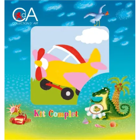 Tapestry Kit with printed canvas 10x10 Aeroplane CDA1012K