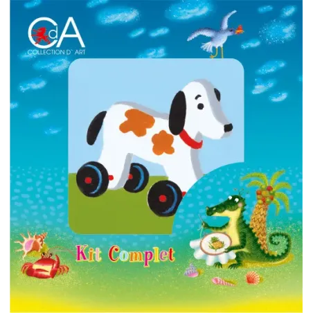 Tapestry Kit with printed canvas 10x10 Wooden Dog CDA1007K