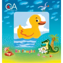 Gobelin-Set mit bedruckter Leinwand 10x10 Gummiente CDA1008K