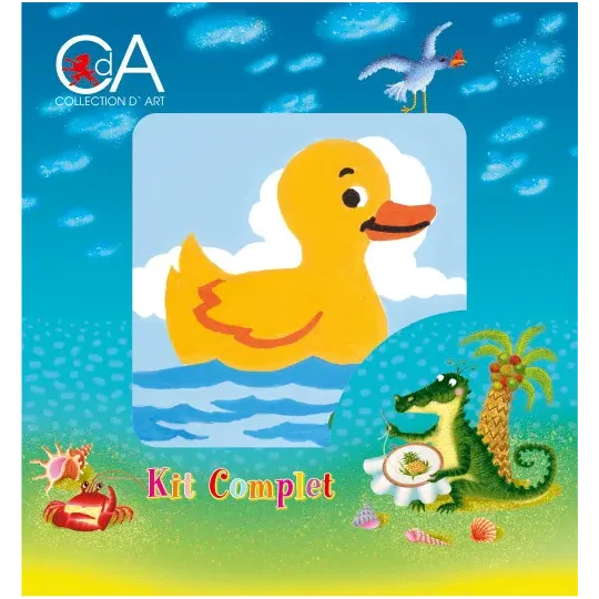 Tapestry Kit with printed canvas 10x10 Rubber Duck CDA1008K