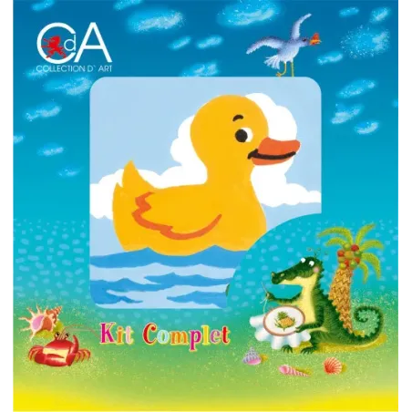 Kit de tapisserie avec toile imprimée 10x10 Rubber Duck CDA1008K