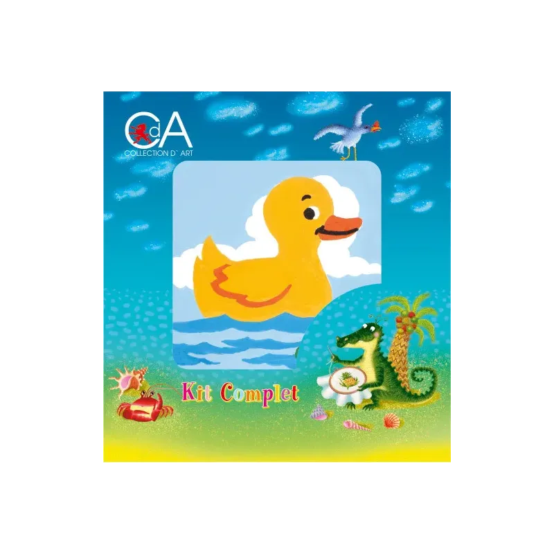 Kit de tapisserie avec toile imprimée 10x10 Rubber Duck CDA1008K