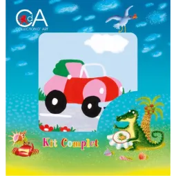 Gobelin-Set mit bedruckter Leinwand 10x10 Sportwagen CDA1003K