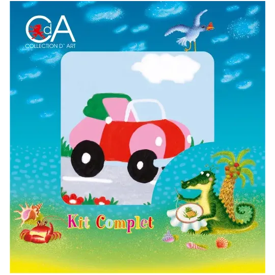 Tapestry Kit with printed canvas 10x10 Sports Car CDA1003K