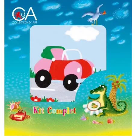 Gobeleno rinkinys su spausdintu drobės 10x10 Sportiškas Automobilis CDA1003K