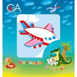 Tapestry Kit with printed canvas 10x10 Jet Plane CDA1001K