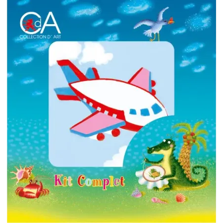 Набор для гобелена с напечатанным холстом 10x10 Jet Plane CDA1001K