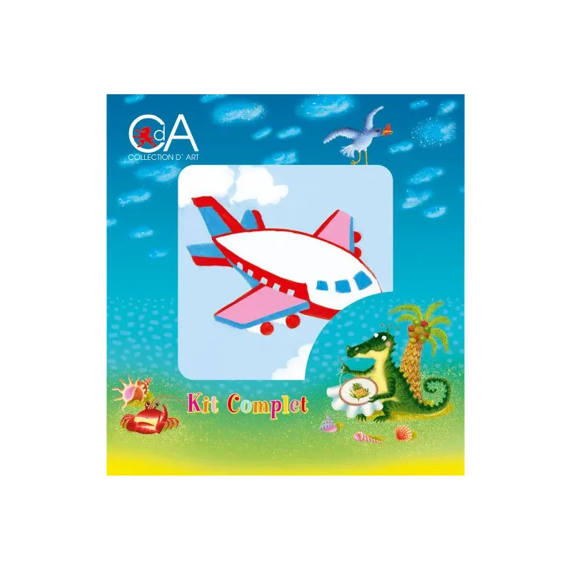 Tapestry Kit with printed canvas 10x10 Jet Plane CDA1001K