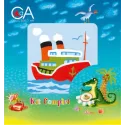 Kit de tapisserie avec toile imprimée 10x10 Bateau à vapeur CDA1002K