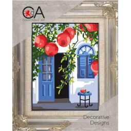 Tapestry Kit with printed canvas 14x18 Pomegranate Symphony CDA3386K