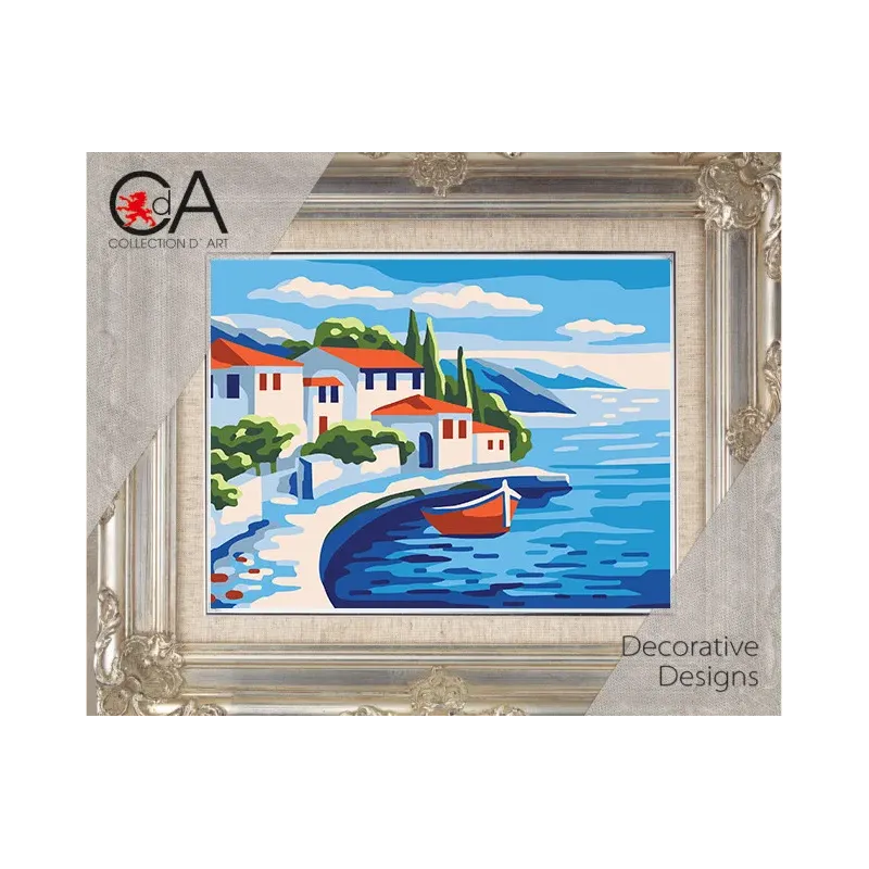 Tapestry Kit with printed canvas 14x18 Scarlet roofs CDA3385K