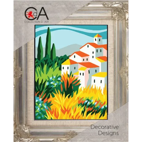 Gobeleno rinkinys su spausdintu drobele 14x18 Vasara Toskanoje CDA3383K