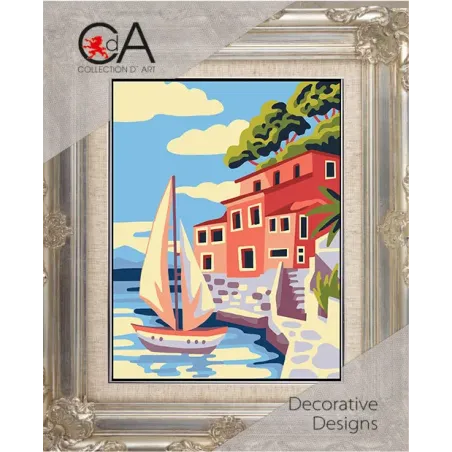 Tapestry Kit with printed canvas 14x18 By the sea CDA3382K