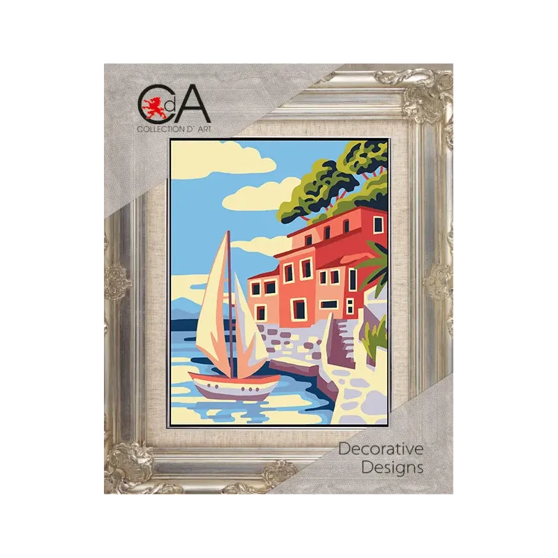 Kit de tapisserie avec toile imprimée 14x18 By the sea CDA3382K