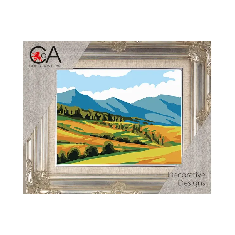 Gobeleno rinkinys su spausdintu drobės 14x18 Aukso laukai CDA3381K