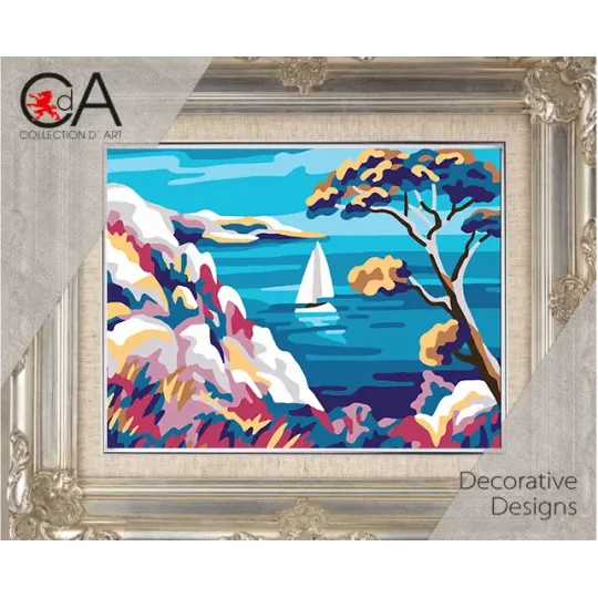 Gobeleno rinkinys su spausdintu drobės paveikslu 14x18 Spalvingi akmenys CDA3378K