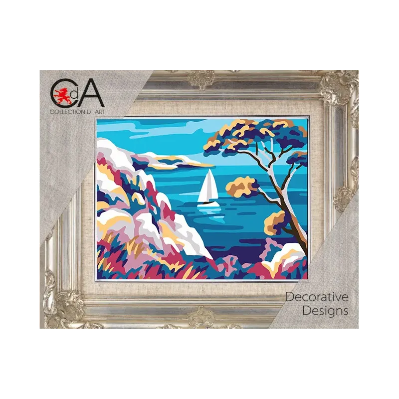 Gobeleno rinkinys su spausdintu drobės paveikslu 14x18 Spalvingi akmenys CDA3378K